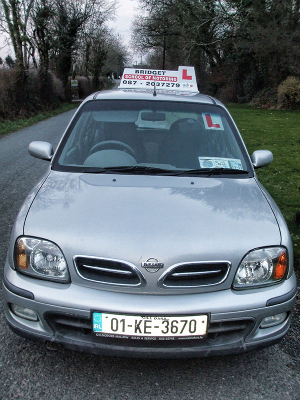 Driving lesson in a car